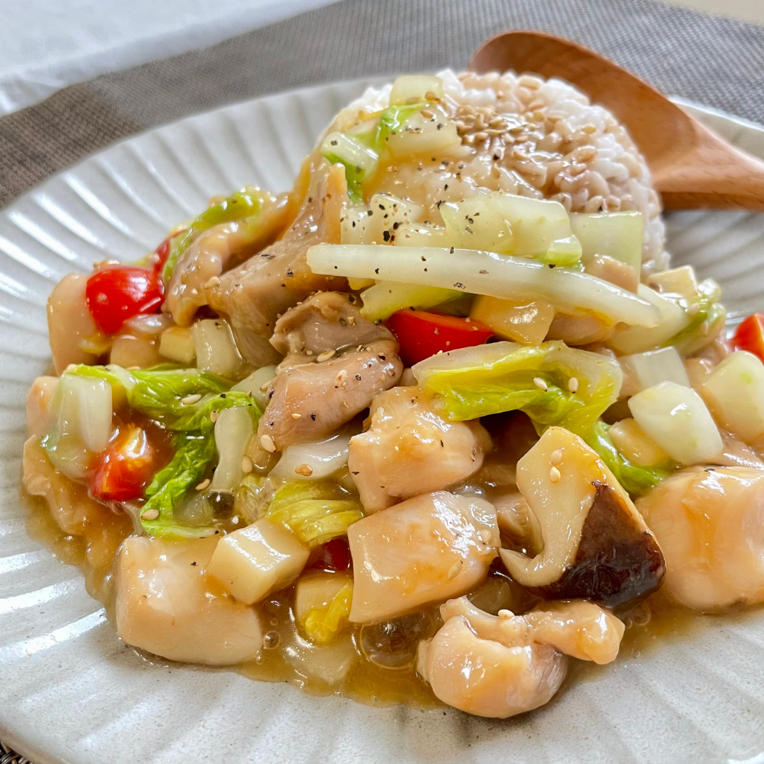 柔らか鶏肉と白菜のあんかけご飯｜下味の片栗粉でしっとり仕上げる15分レシピ