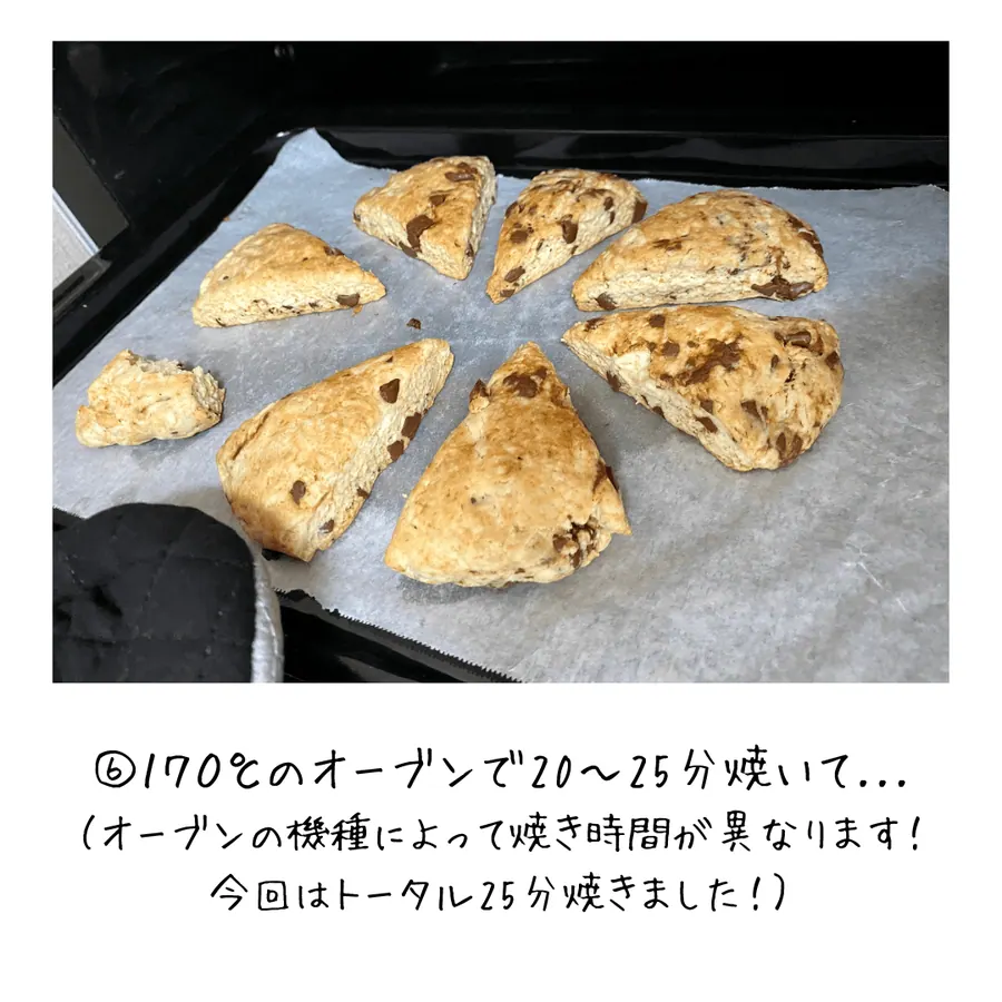 スタバ風♪ホットケーキミックスでチョコスコーン の作り方 8