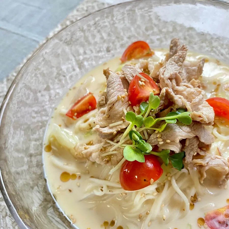 豆乳みそスープ冷麺 の作り方 8