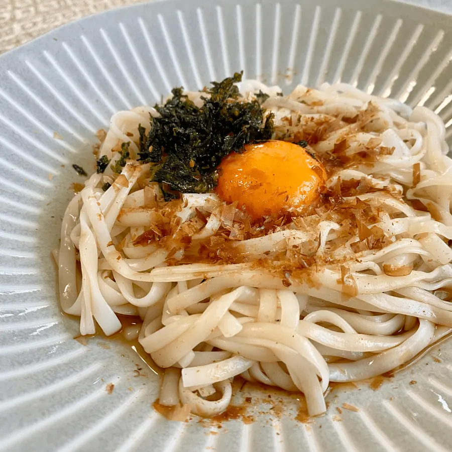 爆速！糖質0g麺で釜玉うどん風　【5min】 の作り方 7