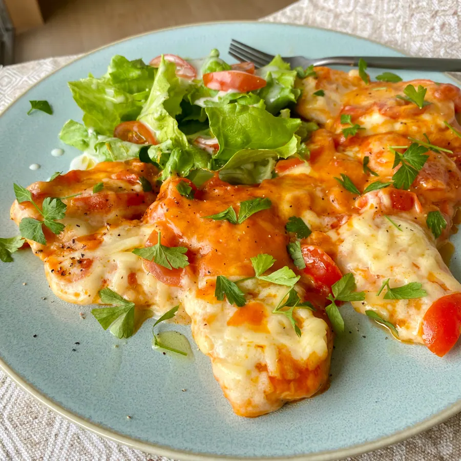 鶏胸肉のPIZZA風チーズ焼き の作り方 9