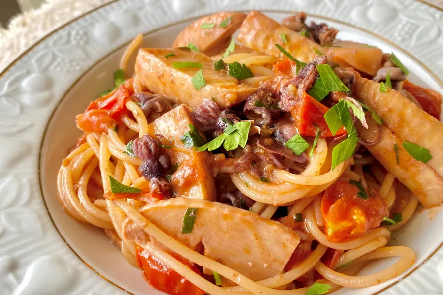 ほくほくのたけのことホタルイカの濃厚パスタ の作り方 4