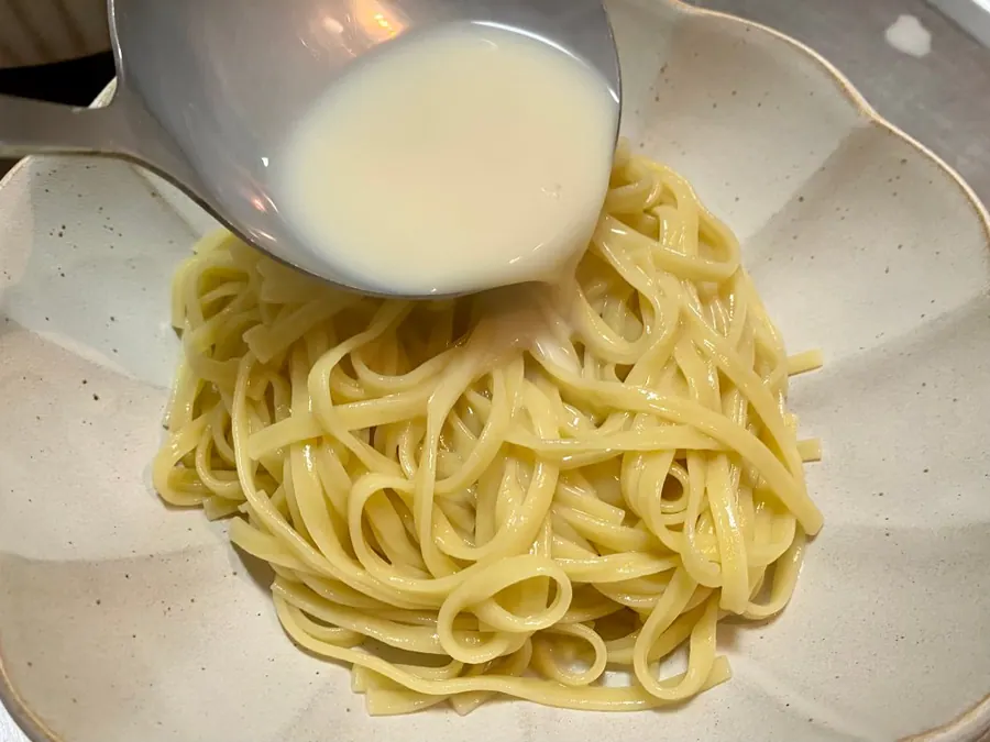 さっぱりヘルシー♪白だし豆乳スープ坦々麺風【沖縄そば】アレンジレシピ の作り方 11
