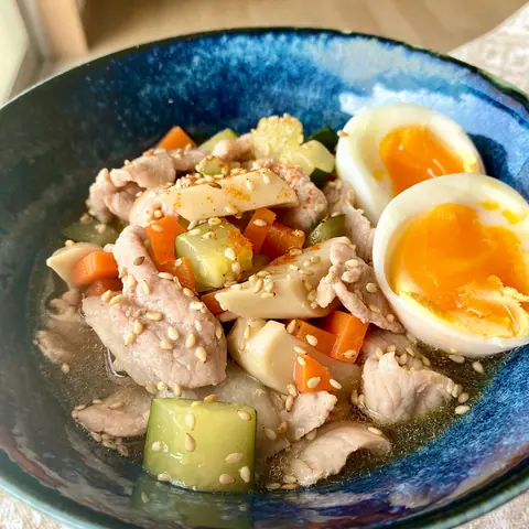 ヘルシー♪糖質0麺で具沢山の醤油ラーメン♪